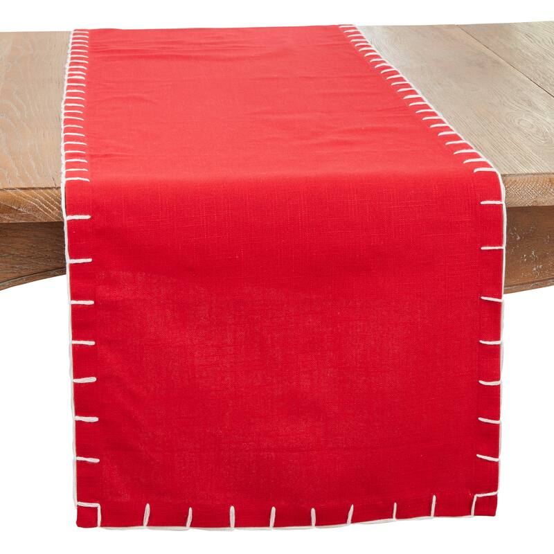 Simple Elegance Chunky Whip Stitch Table Runner - 16"x72" - Red