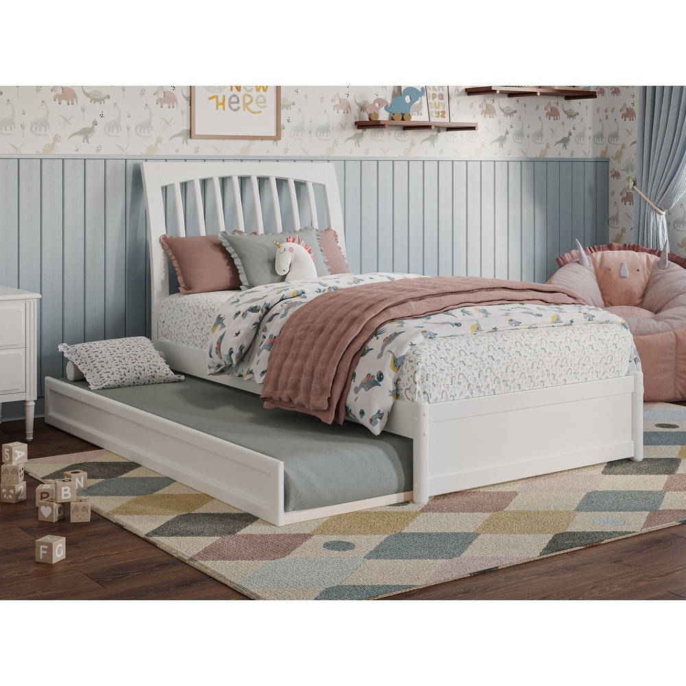 Roslyn Platform Bed with Panel Footboard and Twin Trundle