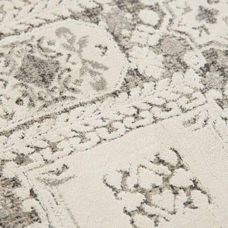 Alora Decor Graystone Contemporary Ivory Polyester Area Rug