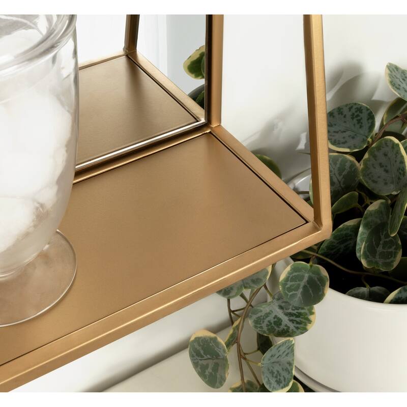 Kate and Laurel Lintz Metal Framed Mirror with Shelf