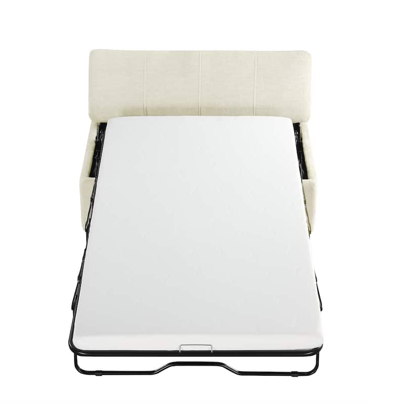 Roomfitters Twin Folding Ottoman Sleeper Bed with Mattress Convertible Guest Bed