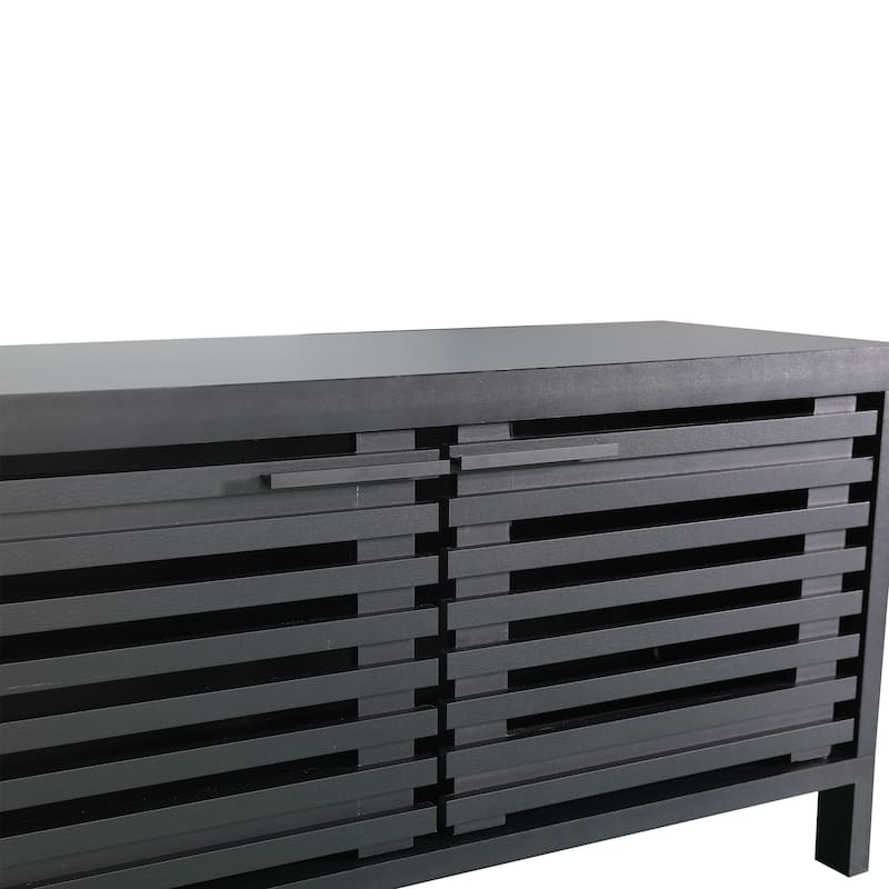 115" Modern Black Rectangular Storage TV Stand Media Console for TV's up to 120"