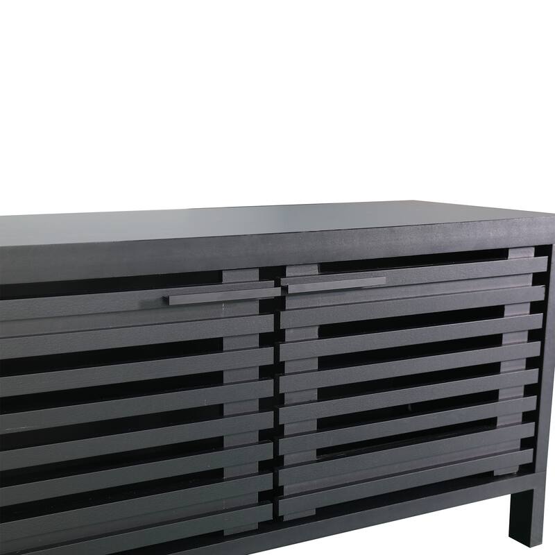 77" Modern Black Storage Media Console TV Stand for TVs up to 85"