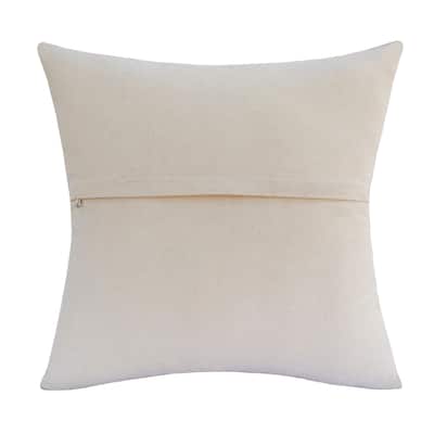 Sevita Ivory/Beige Striped Faux Leather Square Throw Pillow