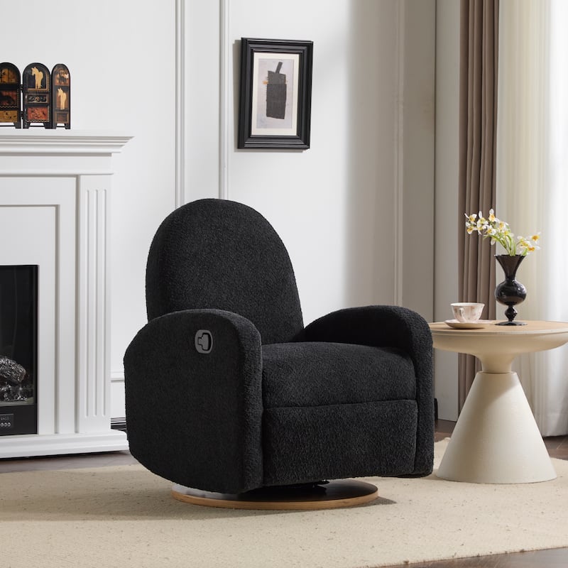Christopher Knight Home 360 Swivel and Glider Boucle Recliner Chair - Black