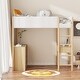 preview thumbnail 22 of 108, Kids Loft Bed Elegance Teddy Fleece Loft Bed with Full Length Guardrail, Storage Shelf, 4 Drawers, and Convertible Desk