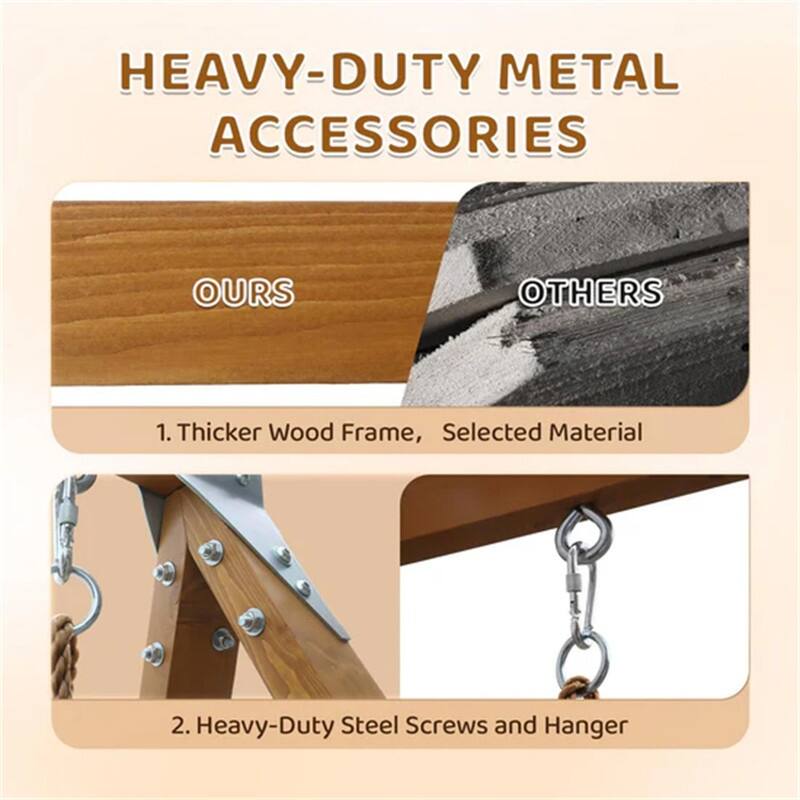 A-Frame Wooden Swing Set - N/A