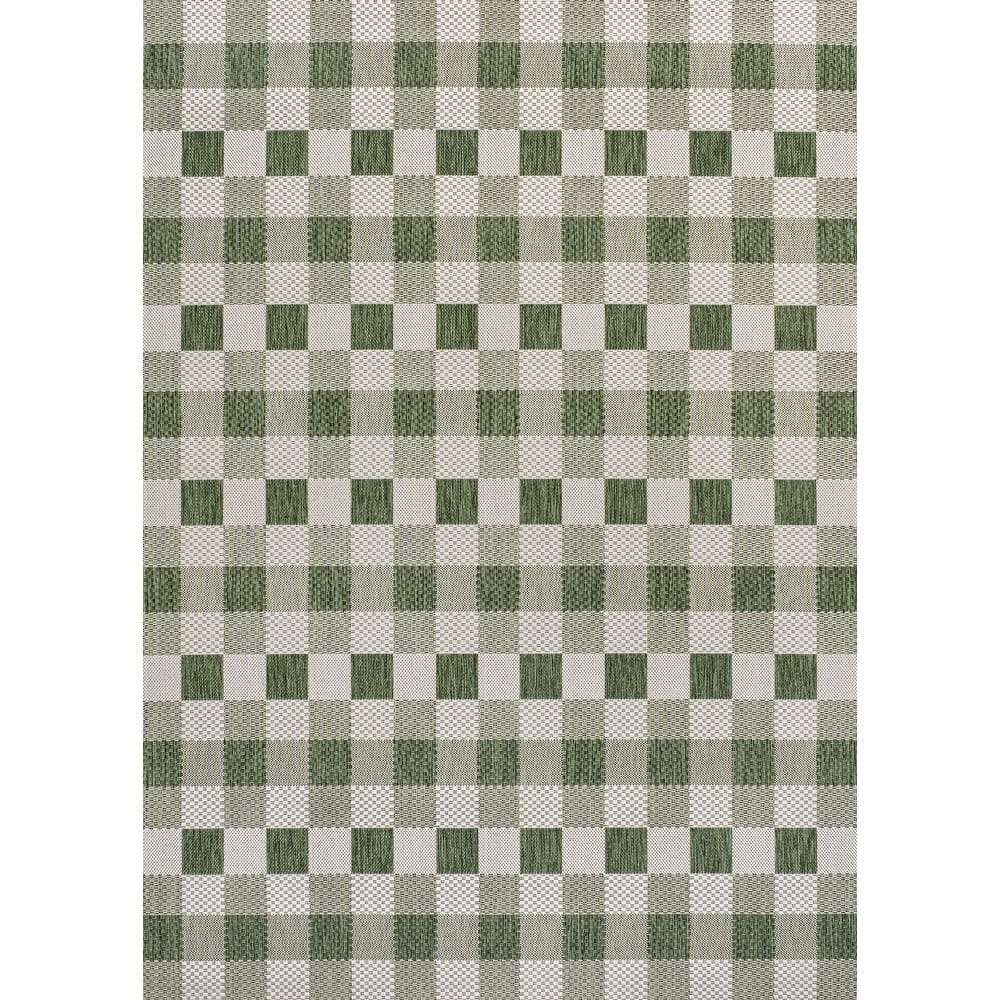 JONATHAN Y Biot Traditional Geometric Bold Gingham Black/Cream Indoor/Outdoor Area Rug