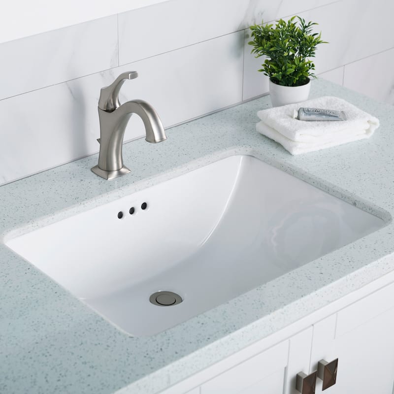 Kraus Elavo 23-1/4" Ceramic Undermount Bathroom Sink with Overflow