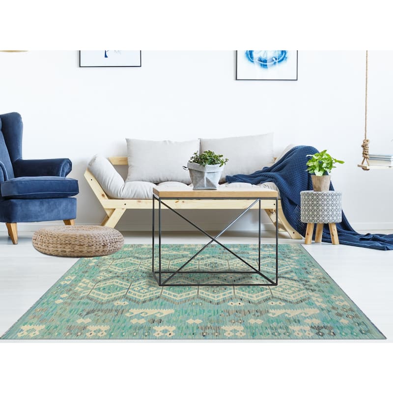 Flatweave Ruth Lt. Blue/Ivory Rug - 5'10" x 7'10"
