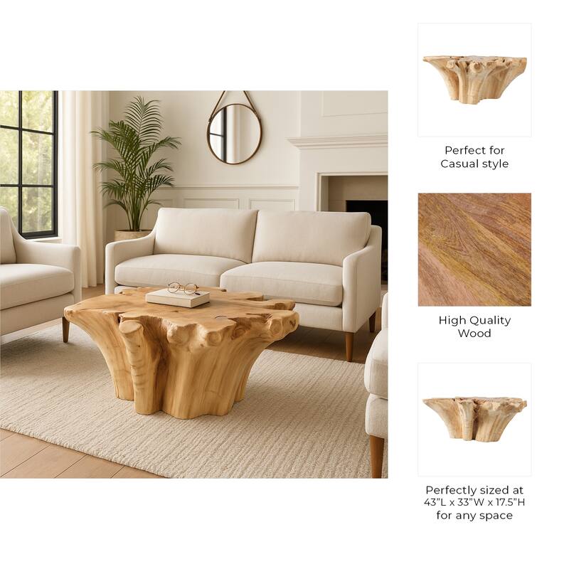 Modern Wooden Coffee Table - Tan, 43" - 43.0"