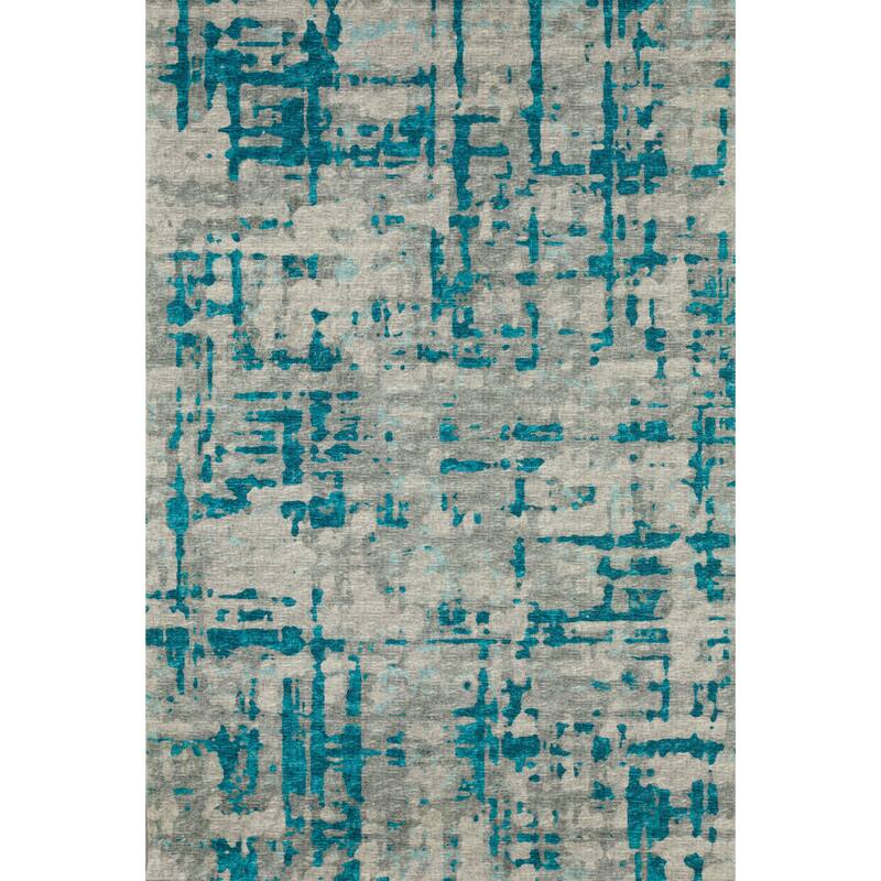 Indoor/ Outdoor Bravado Abstract Crosshatch Caramel Washable Area Rug