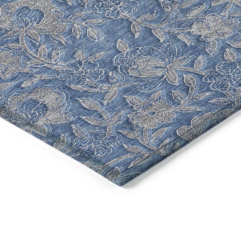 Machine Washable Indoor/ Outdoor Chantille Floral Rug