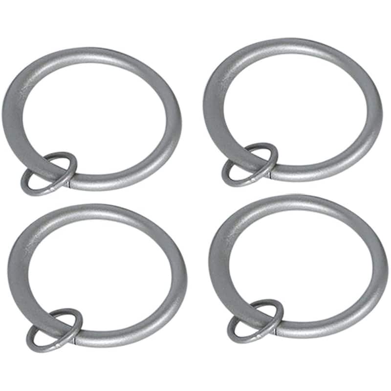 Set of 4 Metal Curtain Eyelet Rings 3 Inch Inner Diameter - silver