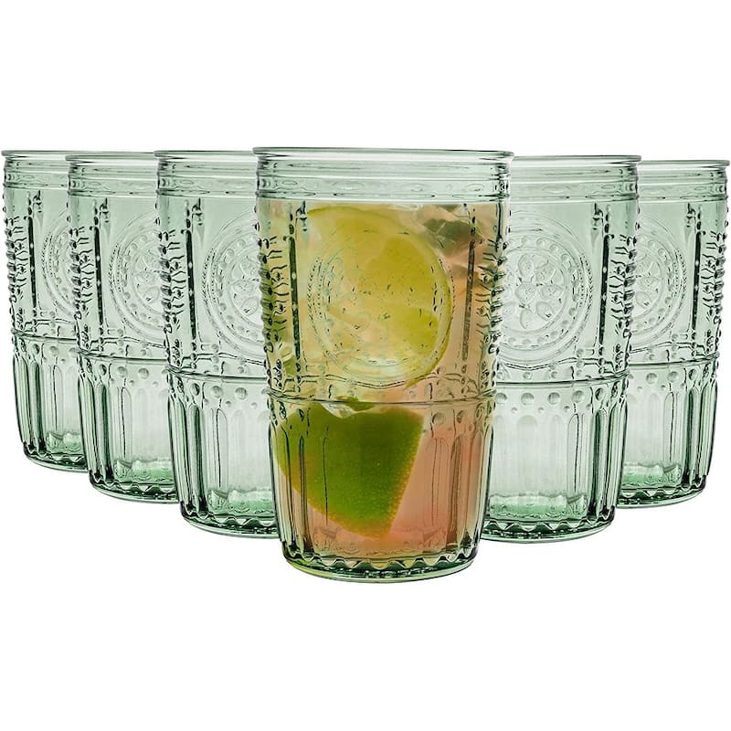Bormioli Rocco Set of 6 Romantic Cooler Drinking Glasses
