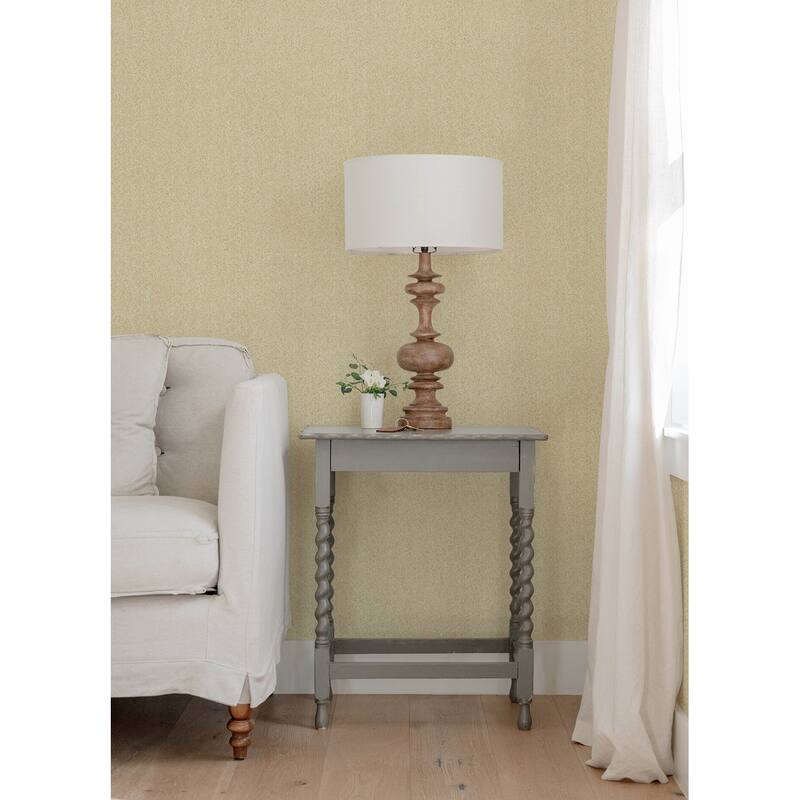 A-Street Prints Ashbee Yellow Faux Fabric Wallpaper