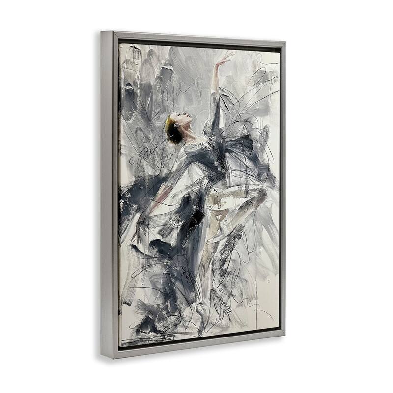 Stupell Elegant Pose Dancer Framed Floater Canvas Wall Art Design By Lucille Lee