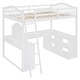 preview thumbnail 9 of 16, Versatile Full Size Wooden Loft Bed with U-Shaped Desk, Storage Compartments and Tri-Fold Mirror