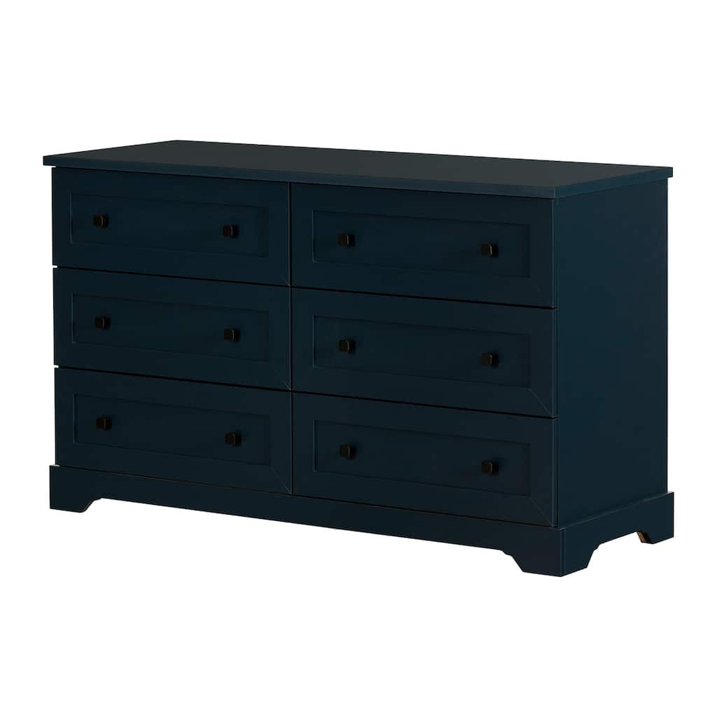 6-Drawer Navy Blue Dresser with Smooth Gliding Drawers, Modern Contemporary Lines, and Spacious Storage Space