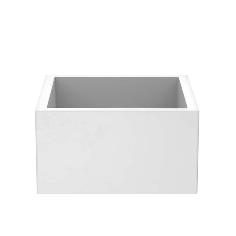 Ventana 15-inch NativeStone Concrete Bar/ Prep Sink - 15" x 15" x 8" - Pearl