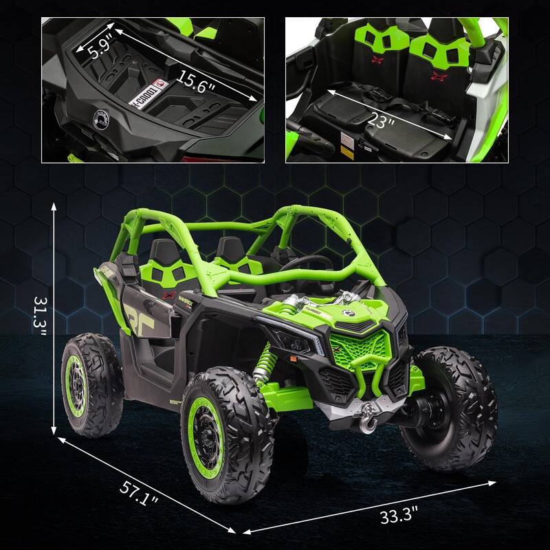 2 Seater Ride on UTV Car, Licensed Can-Am Electric Off-Road Car
