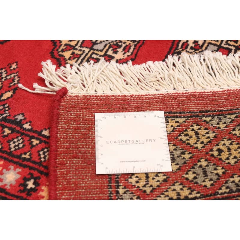 ECARPETGALLERY Hand-knotted Peshawar Bokhara Red Wool Rug - 5'8 x 8'1