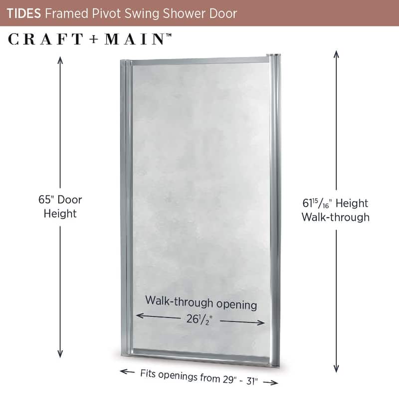 CRAFT + MAIN TDSW3165-OB Tides 65" High x 31" Wide Hinged Framed