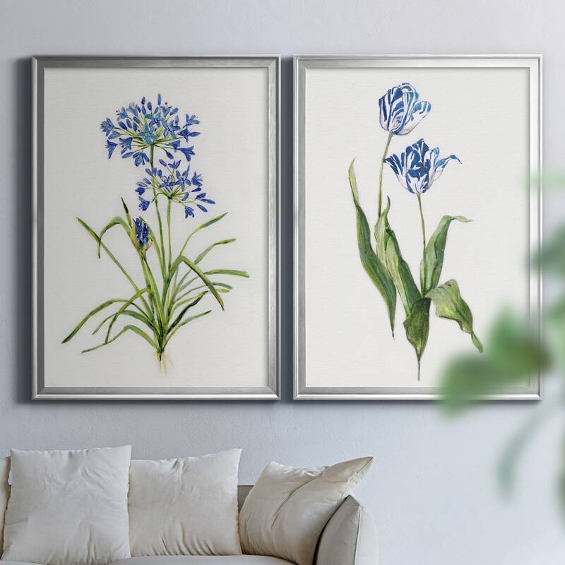 Blue Lively Botanical I Premium Framed Print - Ready to Hang - Multi-Color