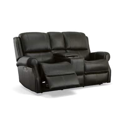 Rylan power reclining loveseat with console and power headrests by Flexsteel