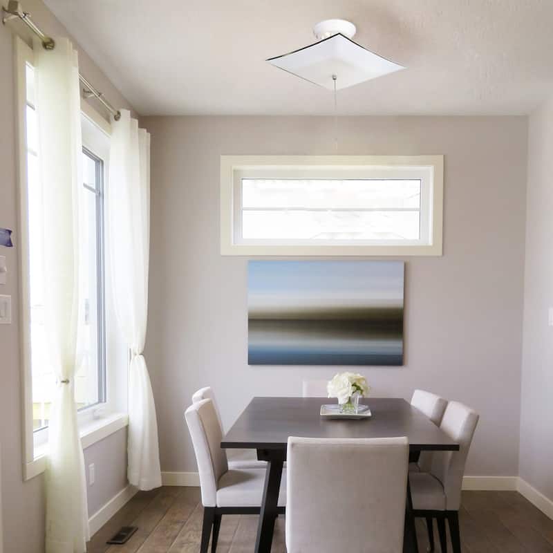 Design House 517805 Traditional 2-Light Indoor Semi-Flush 12 Inch Ceiling Mount Square Frosted White Glass