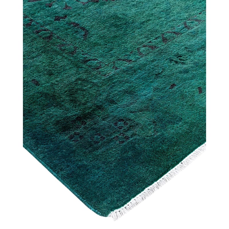 Contemporary Overdyed Wool Hand Knotted Area Rug - 9' 10" x 13' 10"