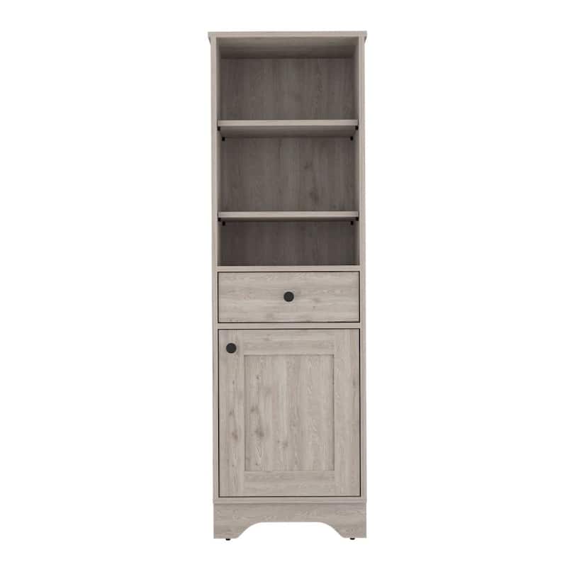Bathroom Floor Cabinet,Two Interior Shelves,Two Open Shelves,Single Door,for Bathroom,Kitchen,Living Room