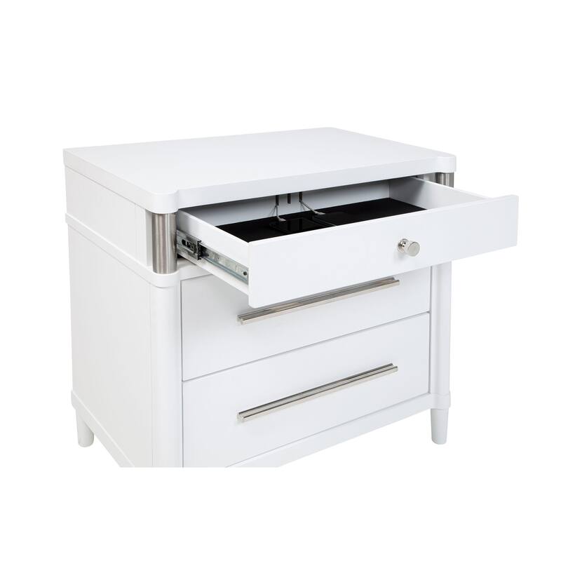 Gracemont 3-drawer Bedroom Nightstand Bedside Table White