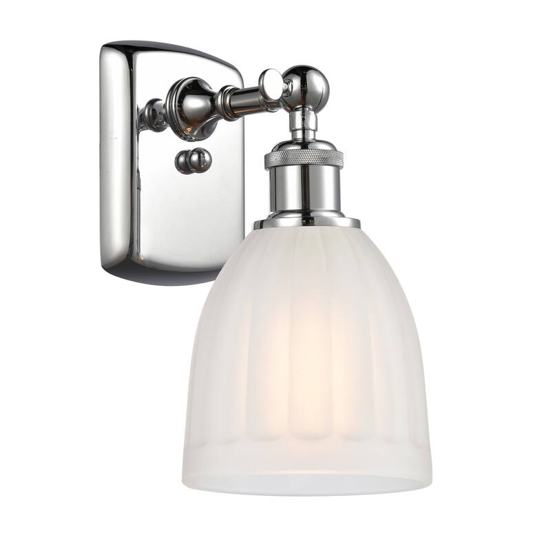 Innovations Lighting Brookfield 9" Tall Bathroom Sconce - Polished Chrome / White