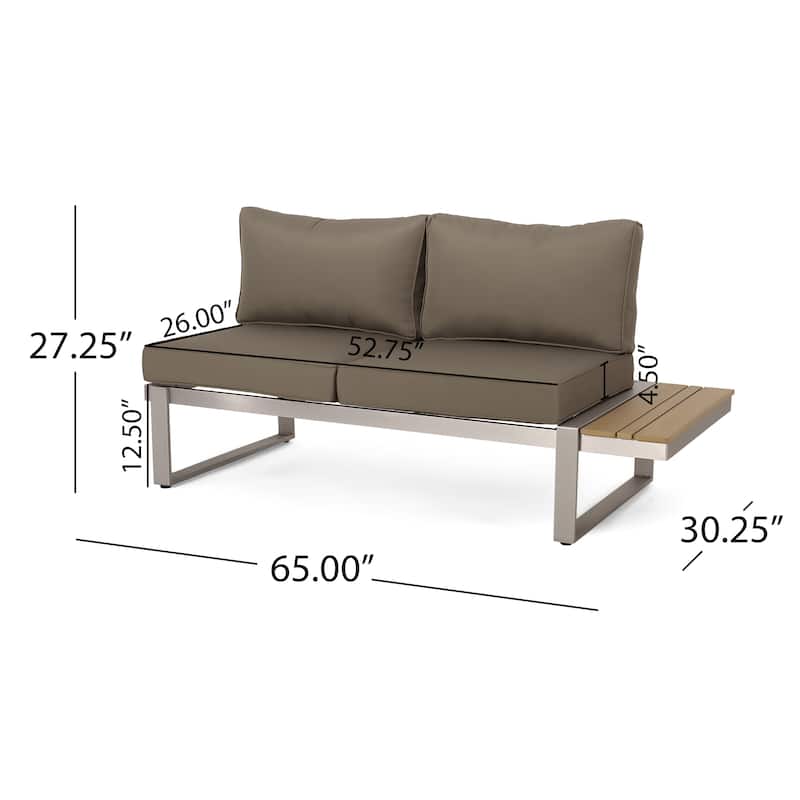 Sterling Aluminum 4-piece Sofa Set with Cushions by Christopher Knight Home