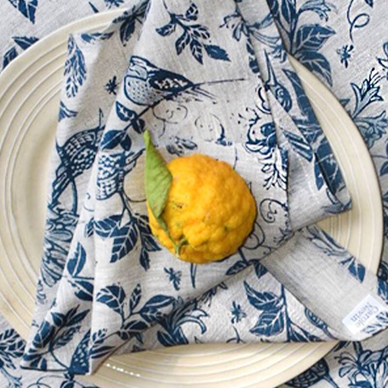 French Home Set of 4 Honeysuckle Napkins - Indigo