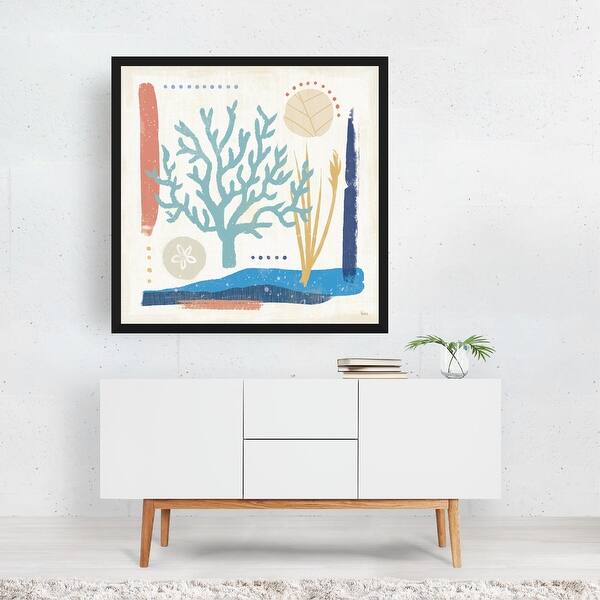 Coastal View V Collage Circles Ocean Sea Seaweed Art Print/Poster Bed