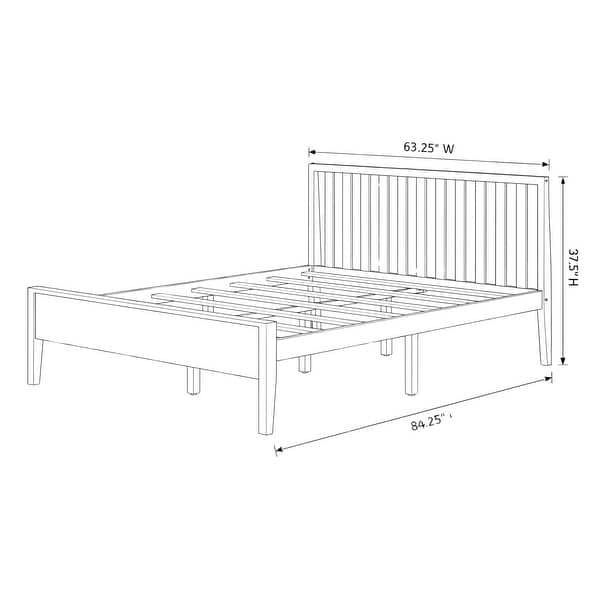 Sunset Living Furniture Scandinavian Queen-Size Bed with Slatted Headboard