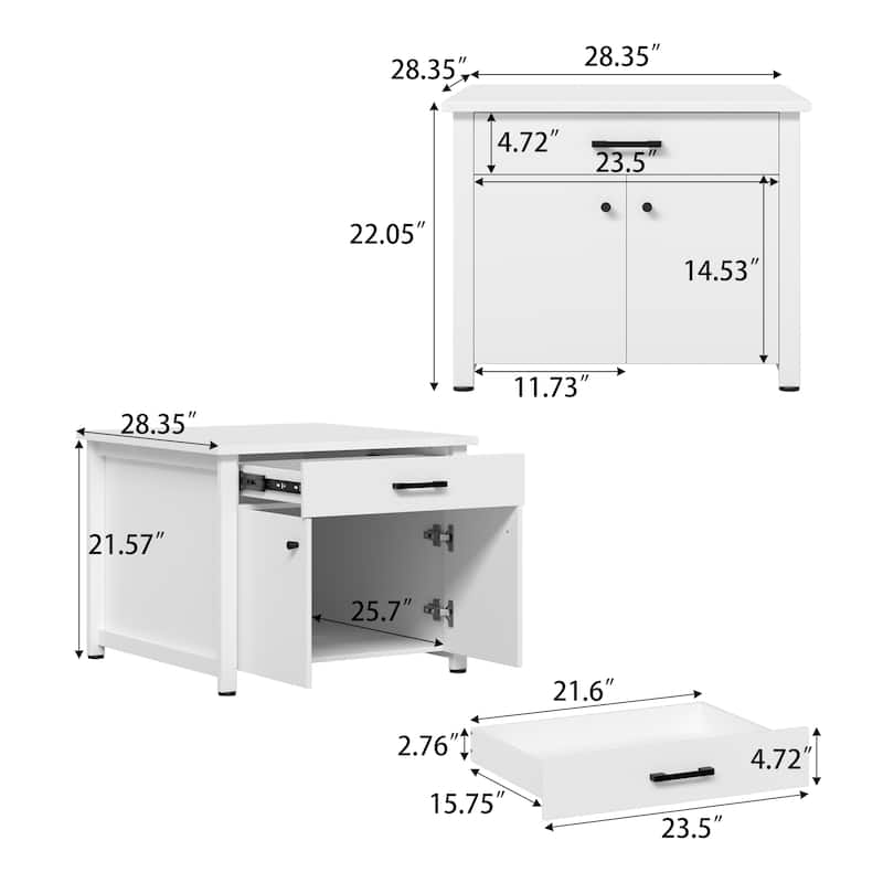 Laundry Cabinet with Drawer and Double Doors, Heavy Duty Washer Stand Storage Cabinet Utility Storage Cabinet