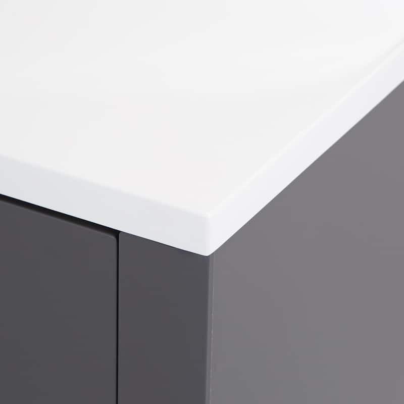 Spring Mill Cabinets Salil 48.5" Bathroom Vanity With Cabinet, 4 Drawers, and White Sink Top
