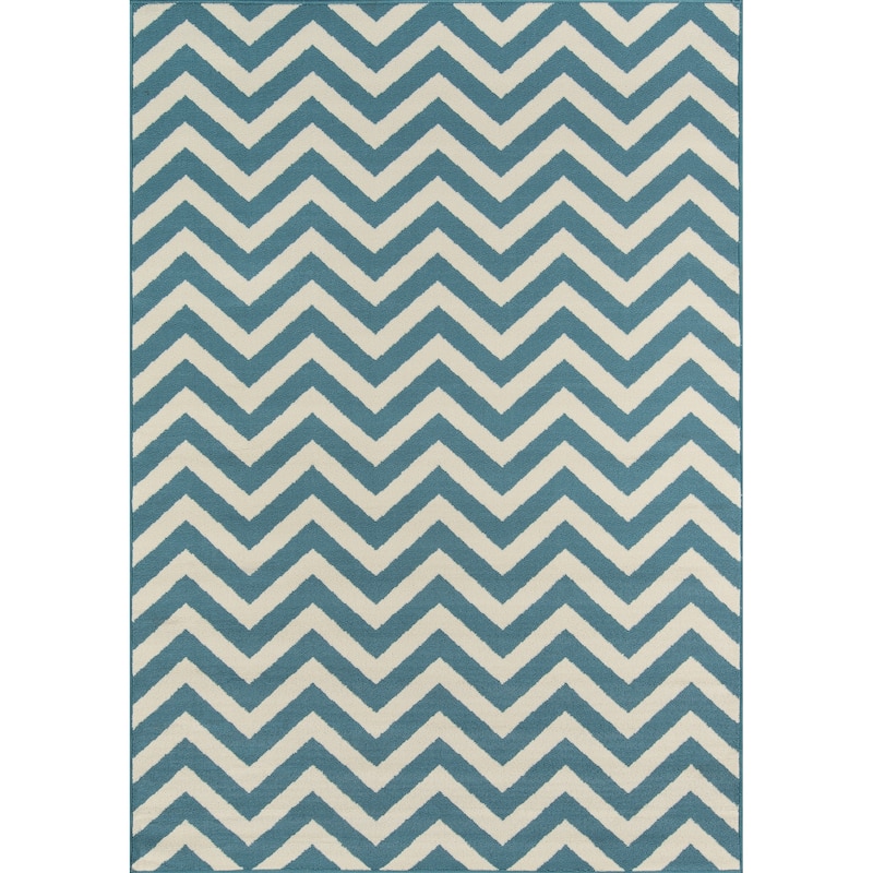 Momeni Baja Chevron Indoor Outdoor Rug - 1'8" x 3'7" - Blue
