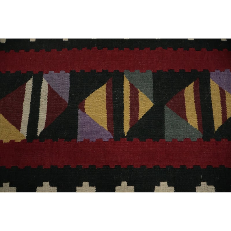 Hand Woven Oriental 100% Wool Carpet Southwestern Tribal Brown Kilim Area Rug - 15' 2'' X 11' 10''