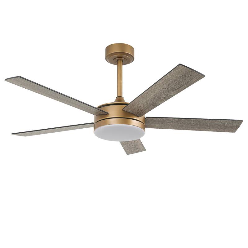 Vaczon 48" Gold Reversible Dimmable LED Smart Ceiling Fan with Light, App Comtrol and Remote