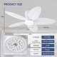 preview thumbnail 14 of 26, 42 Inches Flush Mount Ceiling Fan with Light and Palm Leaf ,3CCT Dimmable LED Integrated,for Indoor and Outdoor - 42 Inches