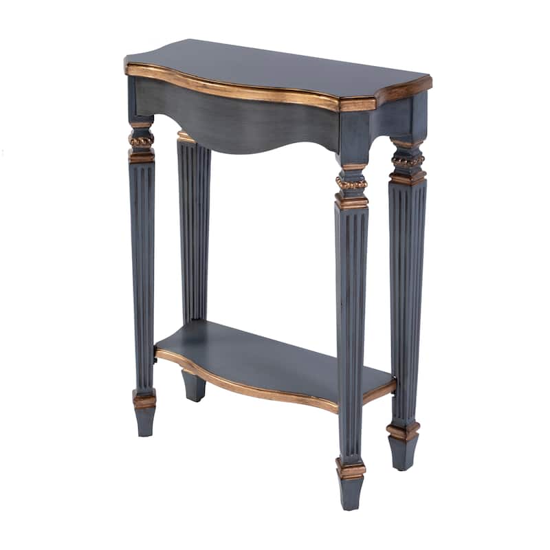 Cheshire 22 in. W Rectangular Wood Ballerina Console Table with Open Shelf - Royal Pastel Blue