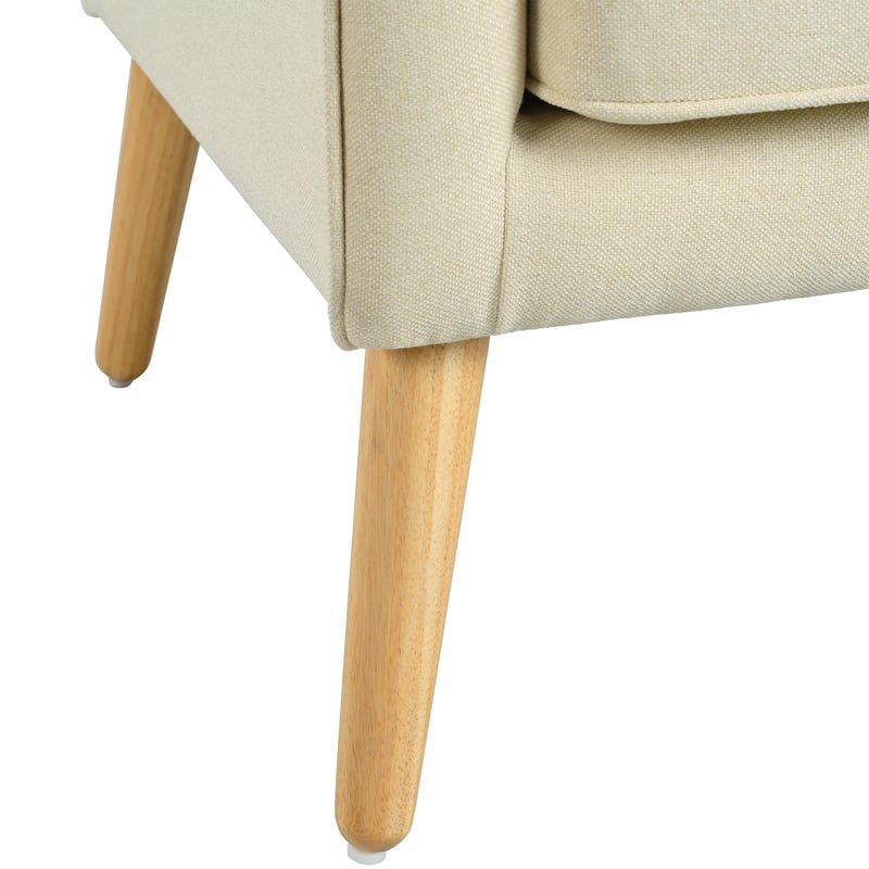 Modern Armchair,Tufted Accent Chair with Wood Legs,Comfortable Polyester Upholstery,Button-Tufted Back & Tapered Design