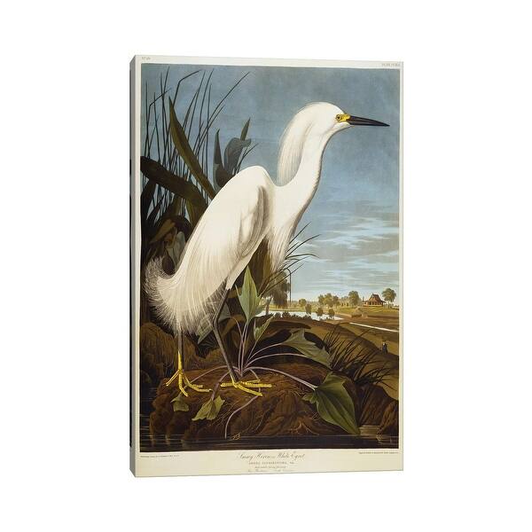 slide 2 of 8, iCanvas "Snowy Heron Or White Egret / Snowy Egret " by John James Audubon Canvas Print