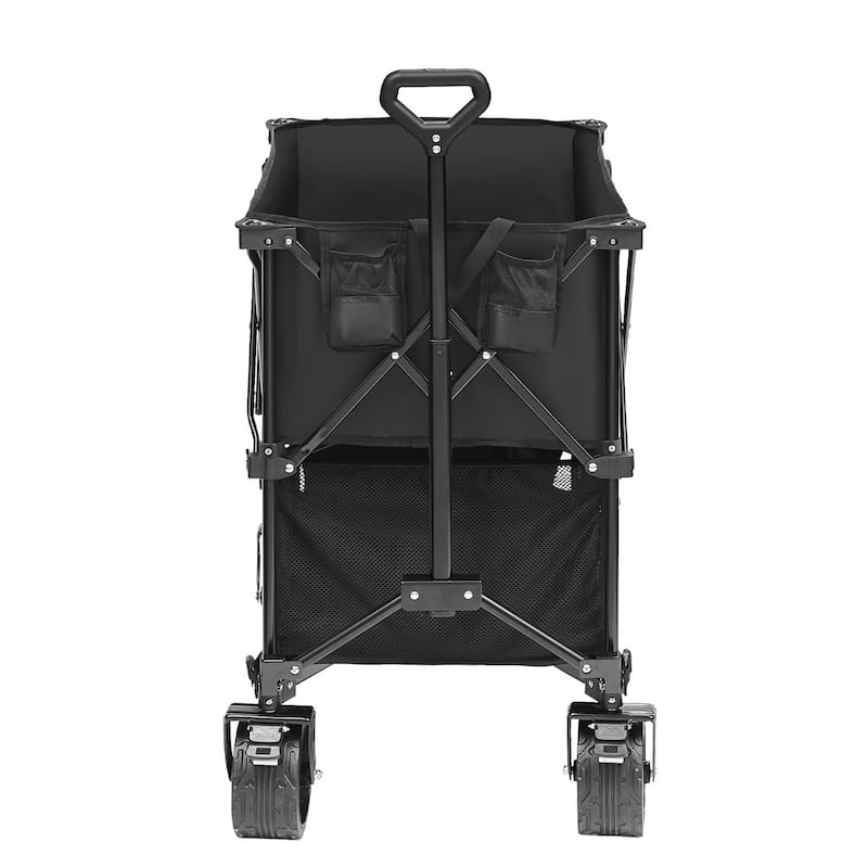 Foldable Double Decker Wagon - 400L Collapsible Design, 52" Extra Long with All-Terrain Wheels