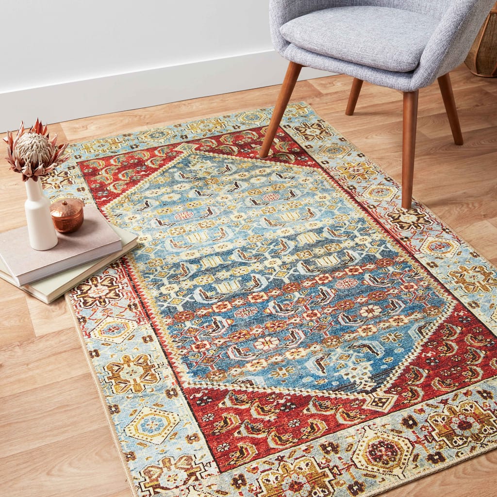 Alexander Home Dhanya Bohemian Border Distressed Area Rug