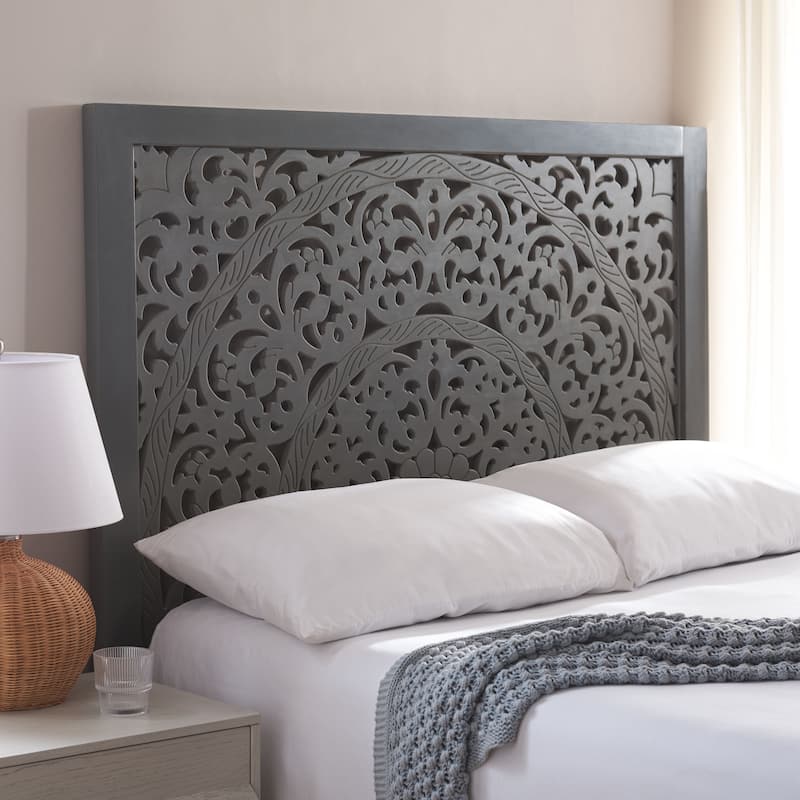 SAFAVIEH Home Remedy Grey Walnut Cut-Out Pattern Headboard - Full